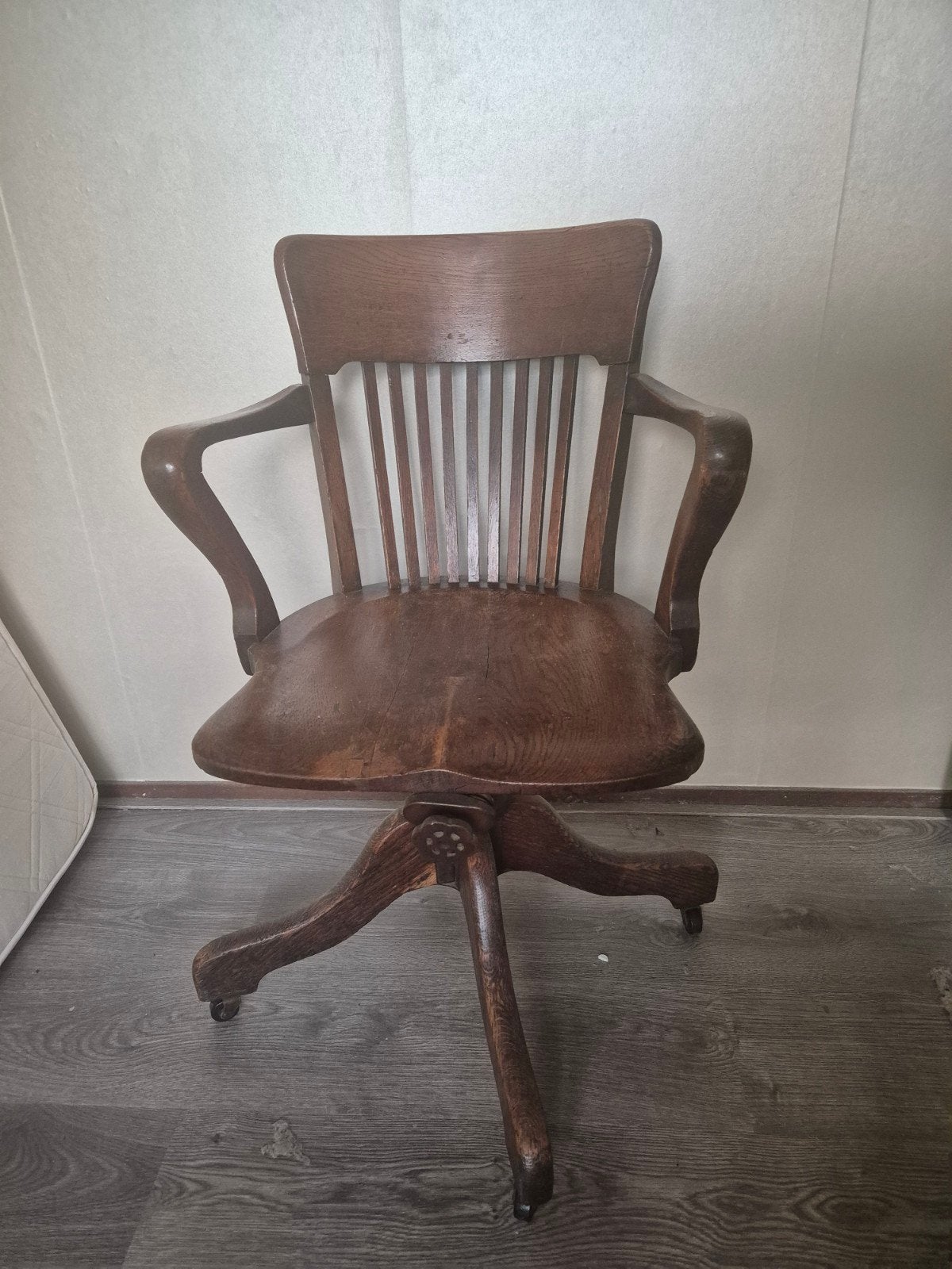Antieke Houten Bureaustoel - Draaibaar, Antiek en Kunst, Ophalen of Verzenden