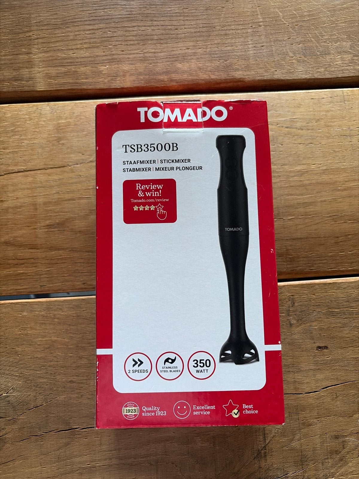 Tomado TSB3500B Staafmixer NIEUW - 350W, 2 snelheden, Minder dan 1 liter, Ophalen of Verzenden, Nieuw, 2 snelheden