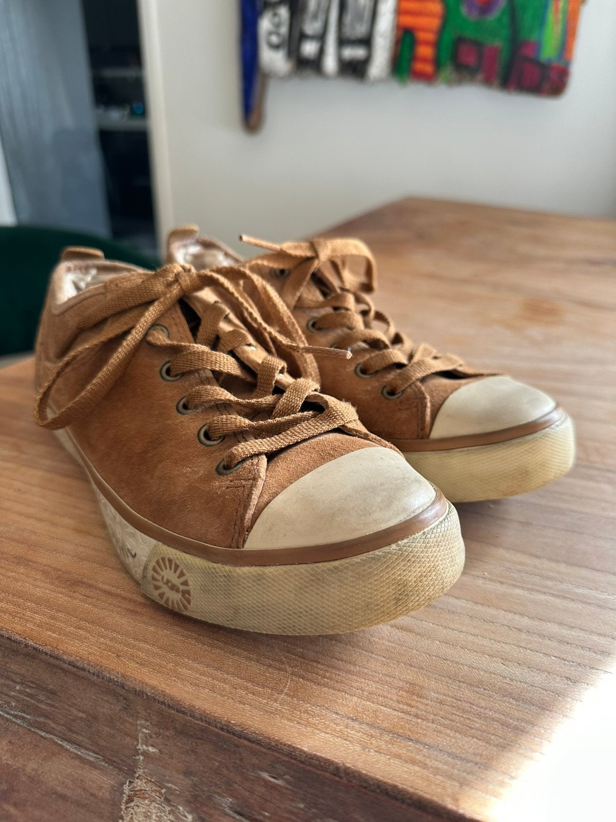 In nette conditie UGG Evera Low-Top gevoerde Sneakers 37, Bruin, Ophalen of Verzenden, Sneakers of Gympen, Gedragen