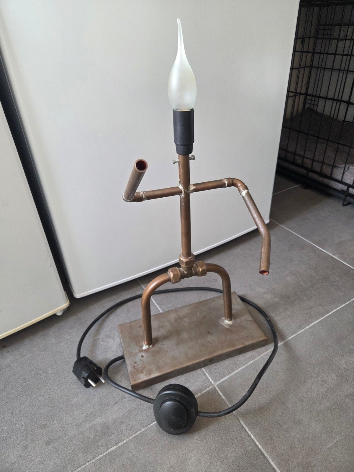 Unieke handgemaakte Willie Wortel lamp, goede staat, Bureaulamp, 52 cm, Ophalen of Verzenden, Zo goed als nieuw