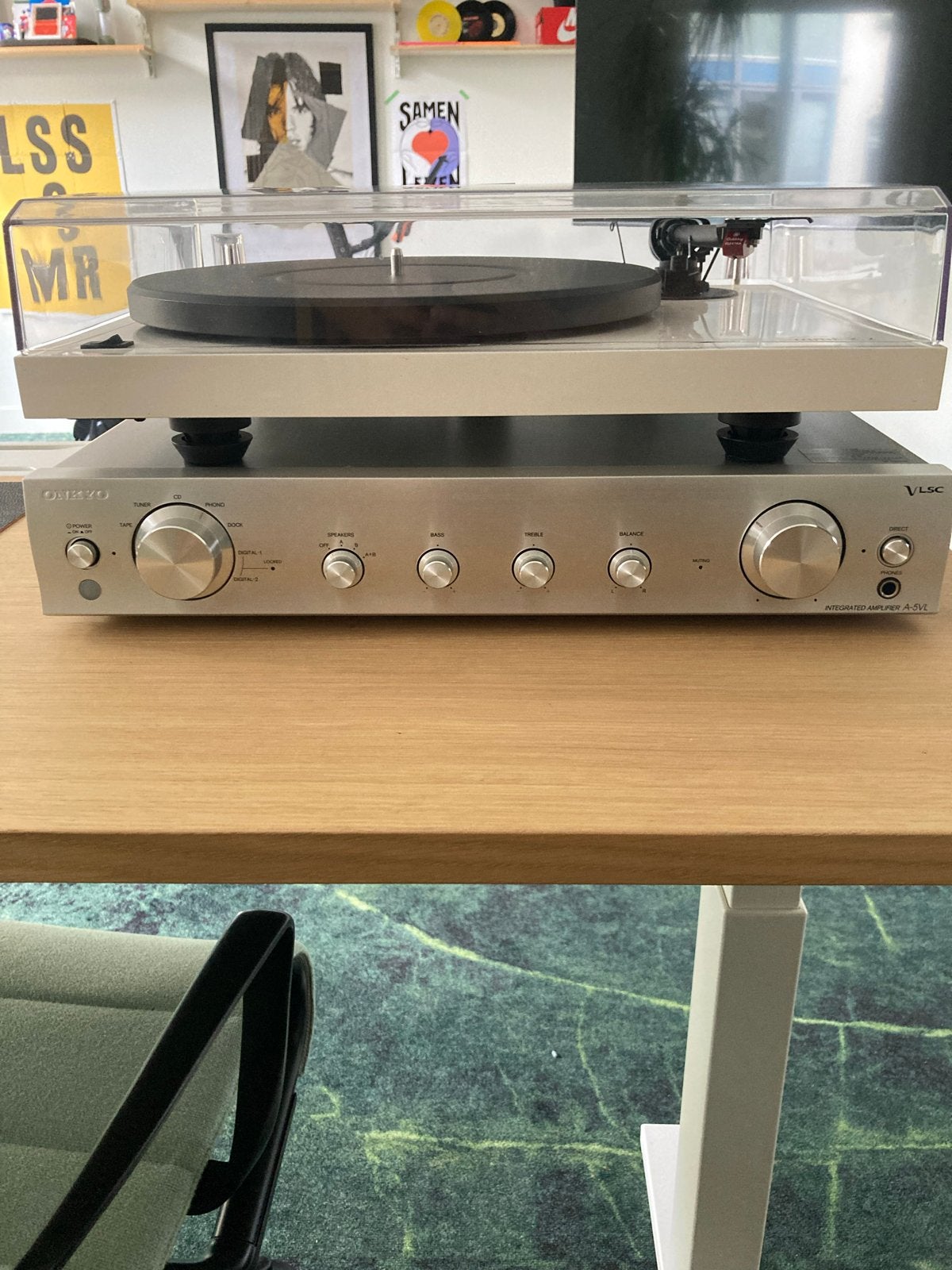 Onkyo A-5VL Versterker - Geïntegreerde Stereo Versterker, Ophalen, Gebruikt, 60 tot 120 watt, Stereo