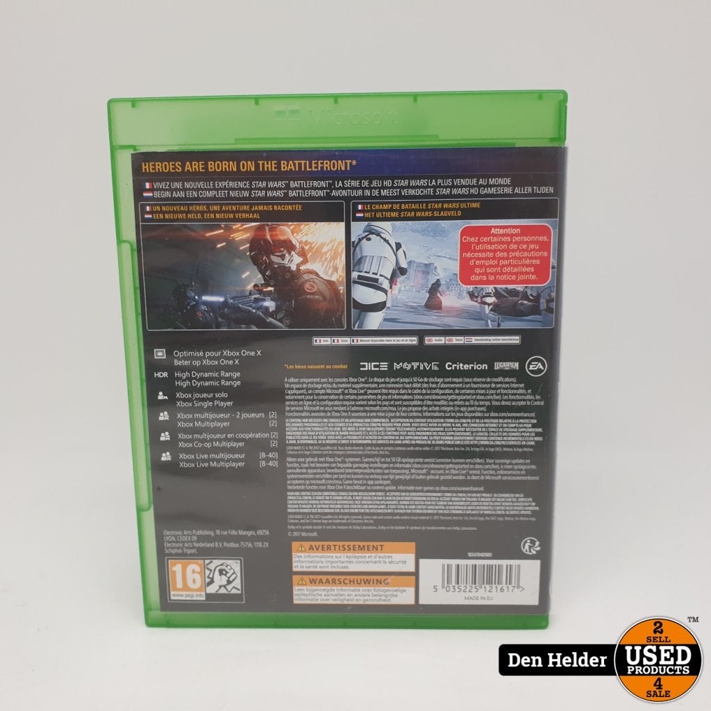 Star Wars Battlefront 2 Xbox One Game - In Nette Staat, Microsoft, Gebruikt, Support@microsoft.com, Microsoft Corporation
One Microsoft Way
Redmond, WA 98052-6399
USA