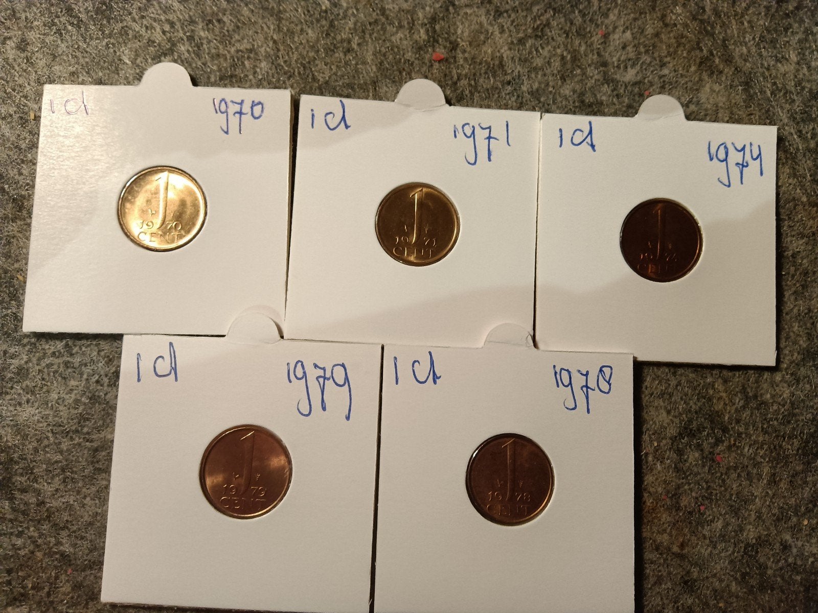 Lotje serie een cent Juliana, Postzegels en Munten, Munten | Nederland, Ophalen of Verzenden, Koningin Juliana, 1 cent