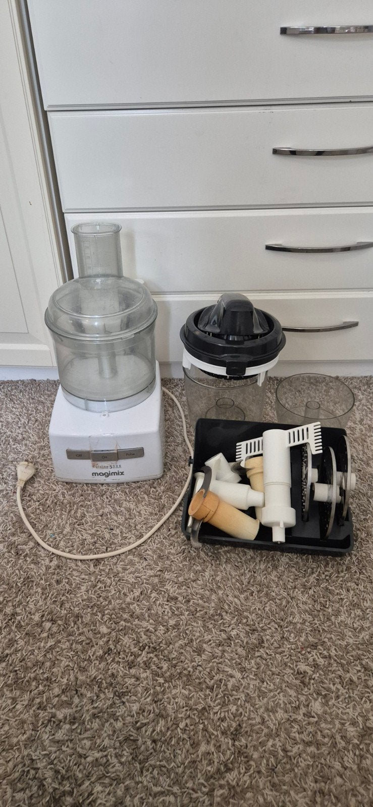 Magimix Cuisine 5200 foodprocessor met accessoires, Witgoed en Apparatuur, 3 tot 4 liter, Ophalen, Gebruikt, 3 snelheden of meer