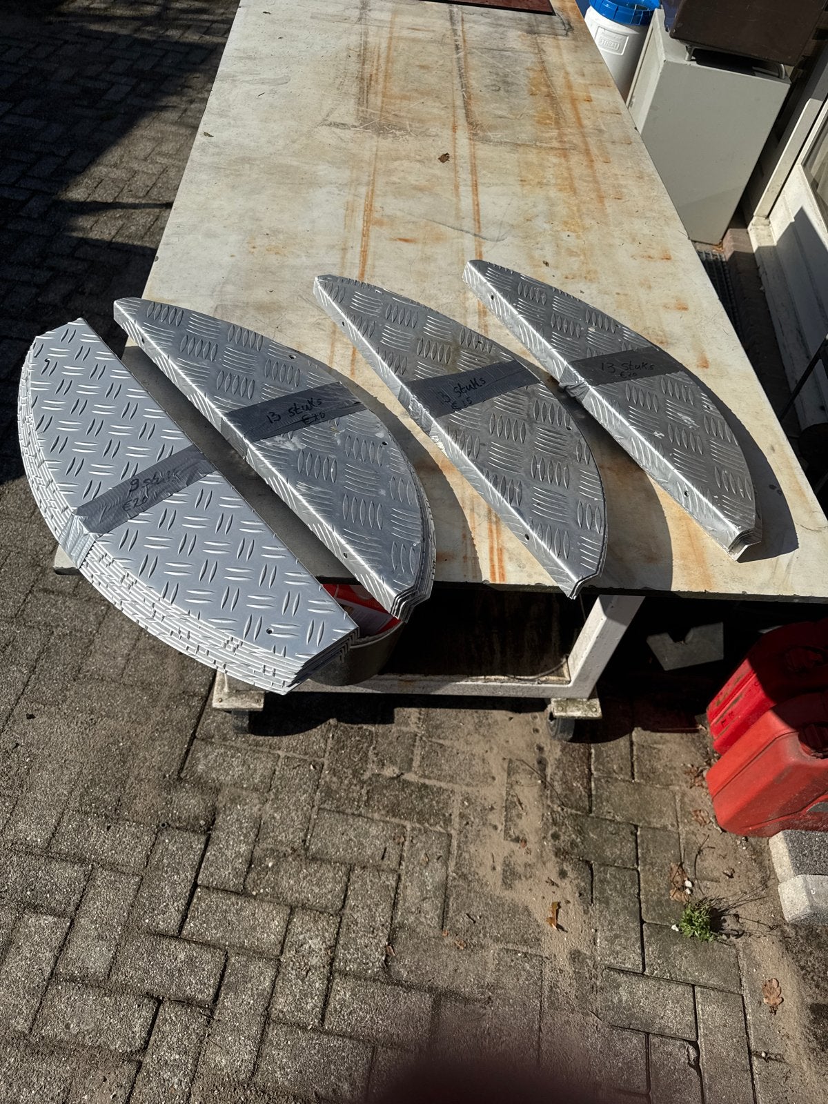 Diverse aluminium traanplaat treden - Verschillende sets, Ophalen, Gebruikt, Trap, Minder dan 2 meter