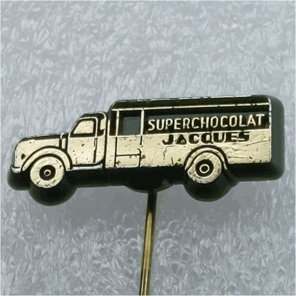 SP0753 Speldje Superchocolat Jacques goud op groen, Verzamelen, Ophalen of Verzenden, Gebruikt, Overige onderwerpen