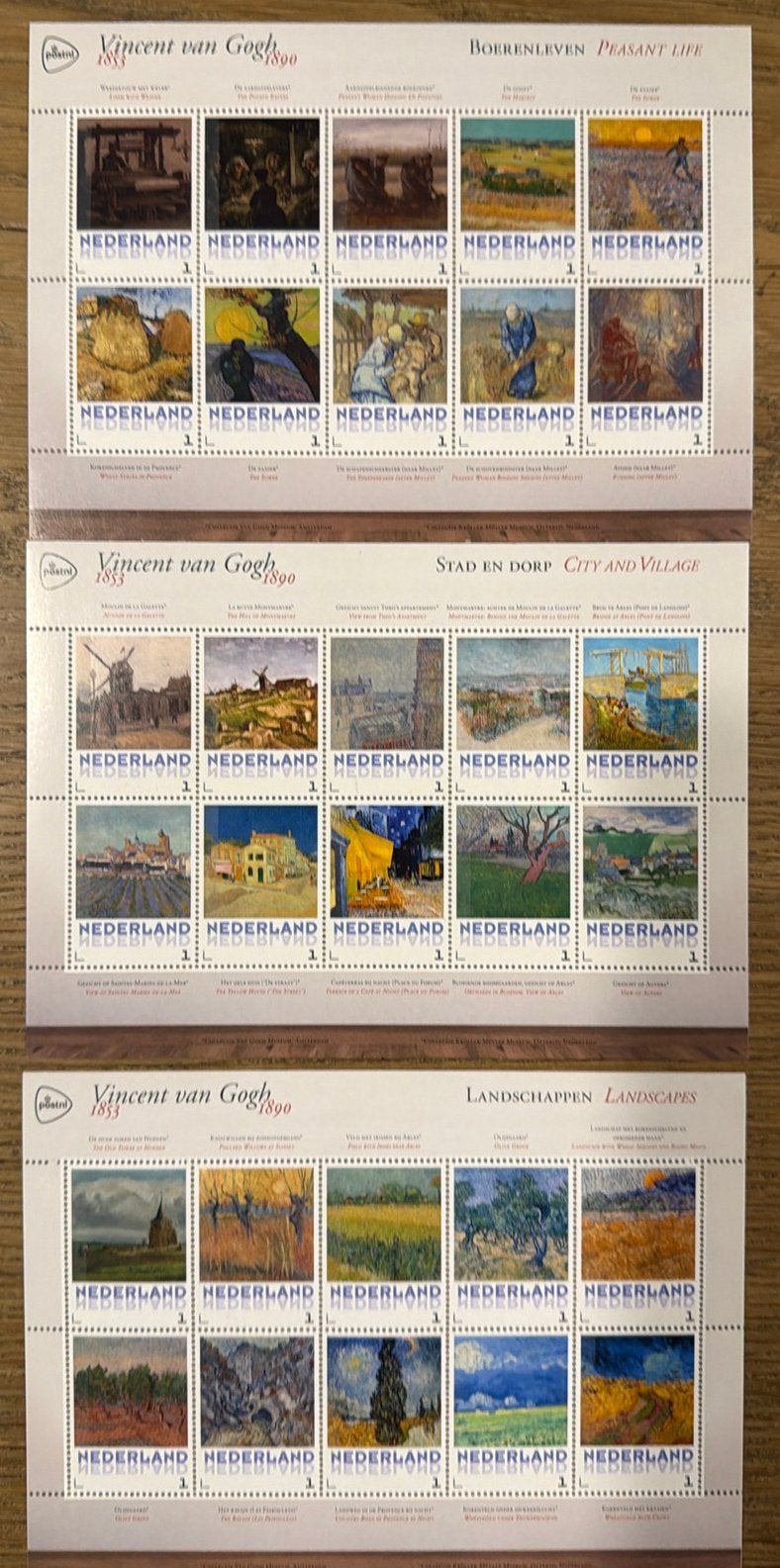 Postzegels pf. Vincent van Gogh. Verschillende, Ophalen of Verzenden, Na 1940, Postfris