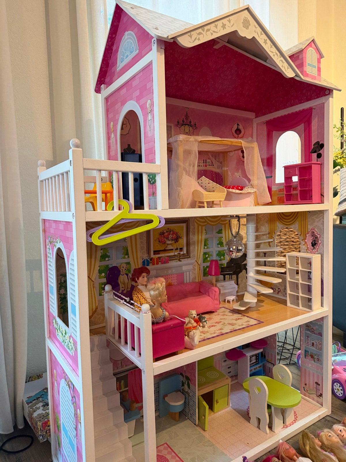 Groot Barbie Droomhuis met veel accessoires en poppen, Ophalen, Gebruikt, Barbie