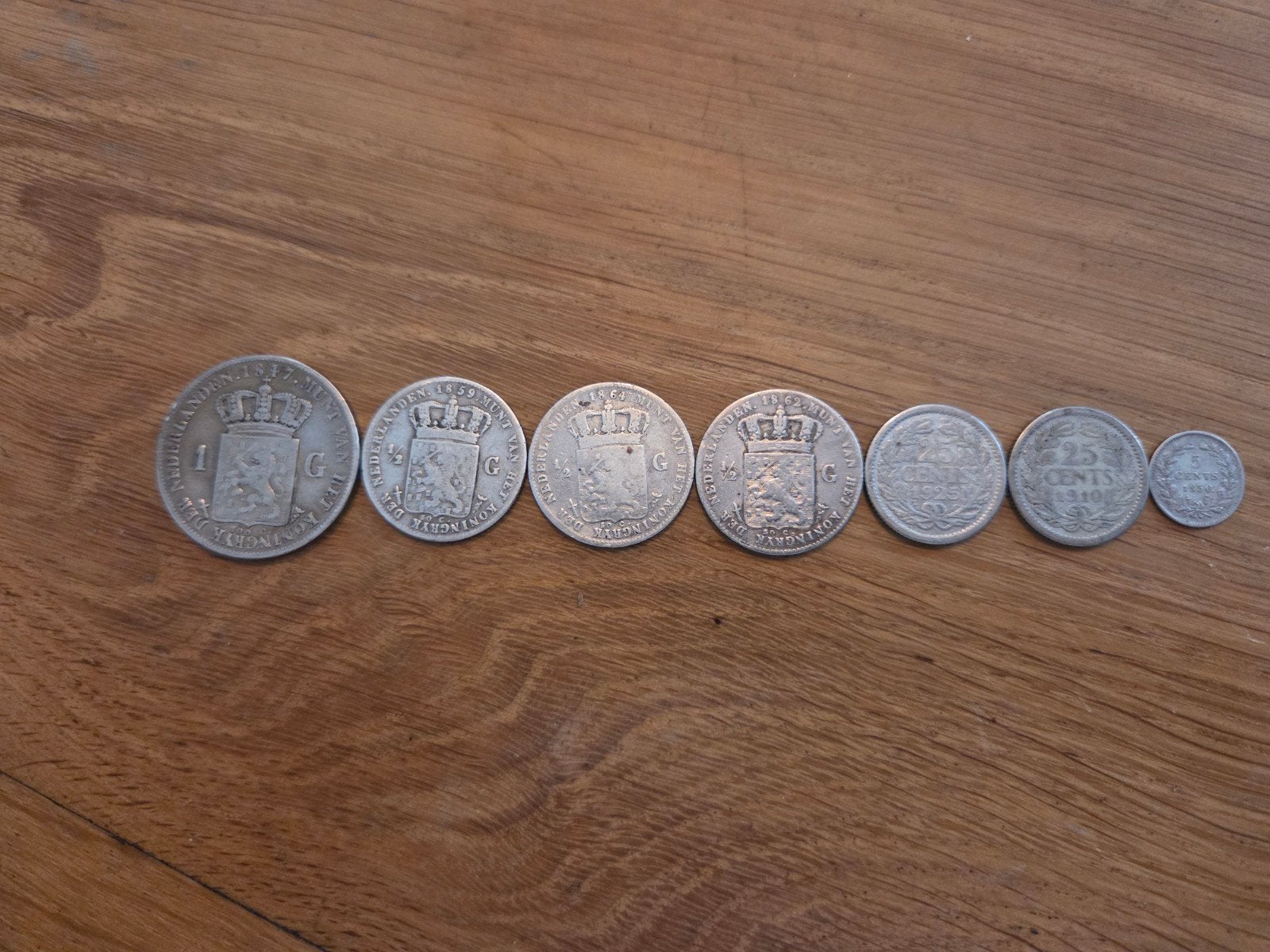Oude Nederlandse munten: Guldens, Halve Guldens, Centen, Postzegels en Munten, Munten | Nederland, Setje, Zilver, Ophalen of Verzenden