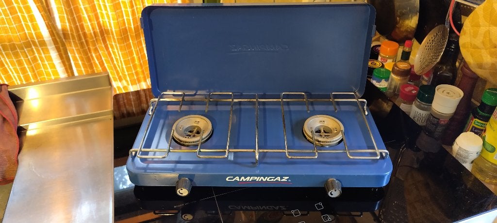Kookstel Campingaz basecamp met deksel., Caravans en Kamperen, Ophalen of Verzenden, Gebruikt