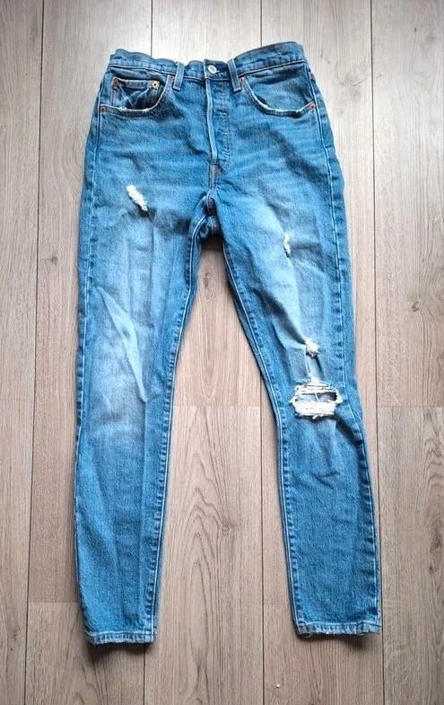 Levi’s 501 skinny jeans W27 L30 maat 36 met gekleurde knopen, Blauw, Ophalen of Verzenden, Zo goed als nieuw, W27 (confectie 34) of kleiner