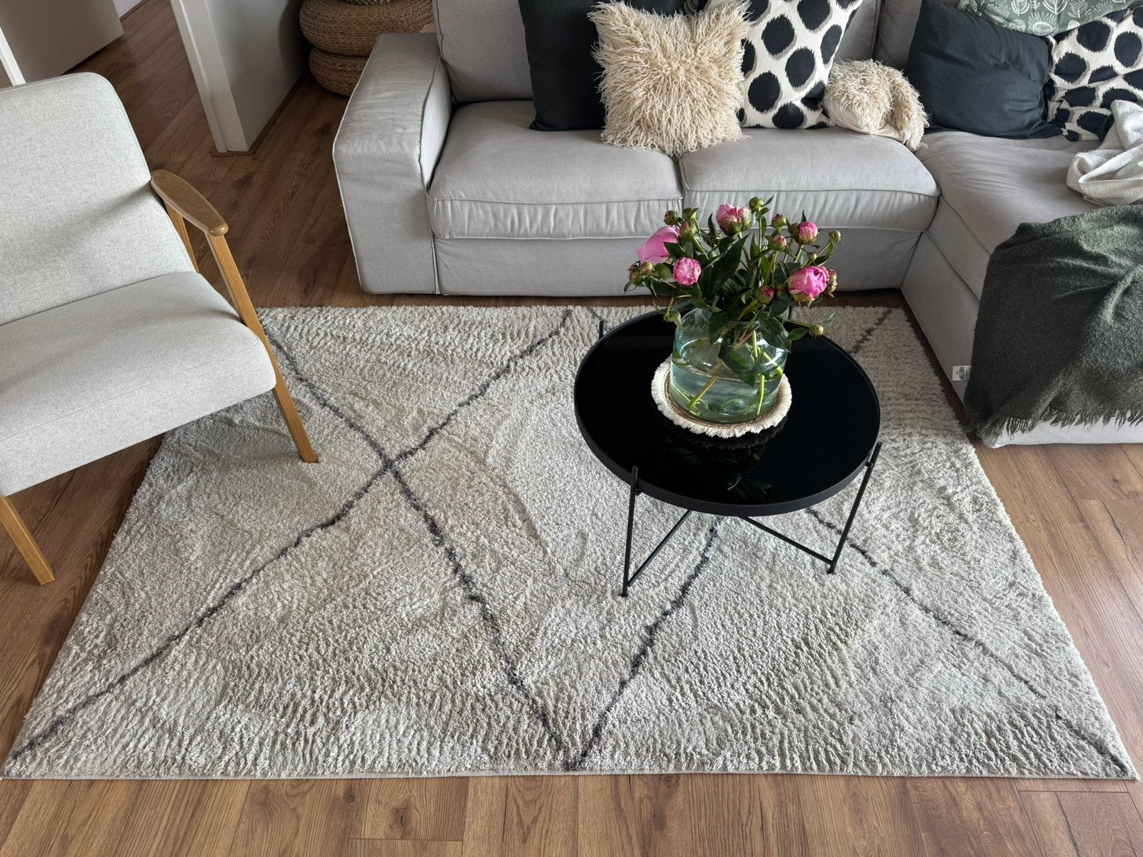 Modern rug, Ophalen, 100 tot 150 cm, 200 cm of meer, Crème