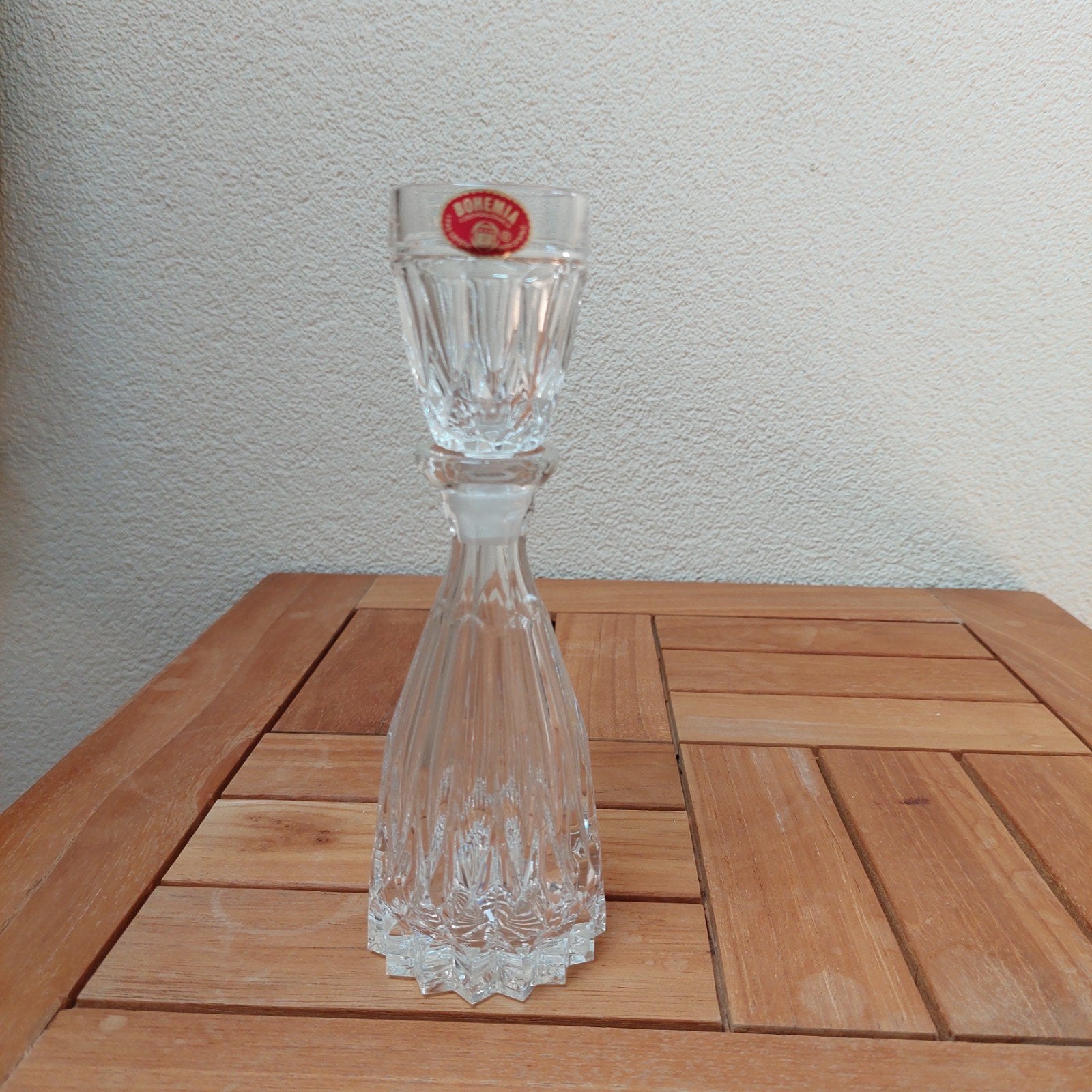 Bohemia kristallen karaf met glaasje - 20 cm, Antiek en Kunst, Antiek | Glas en Kristal, Ophalen of Verzenden