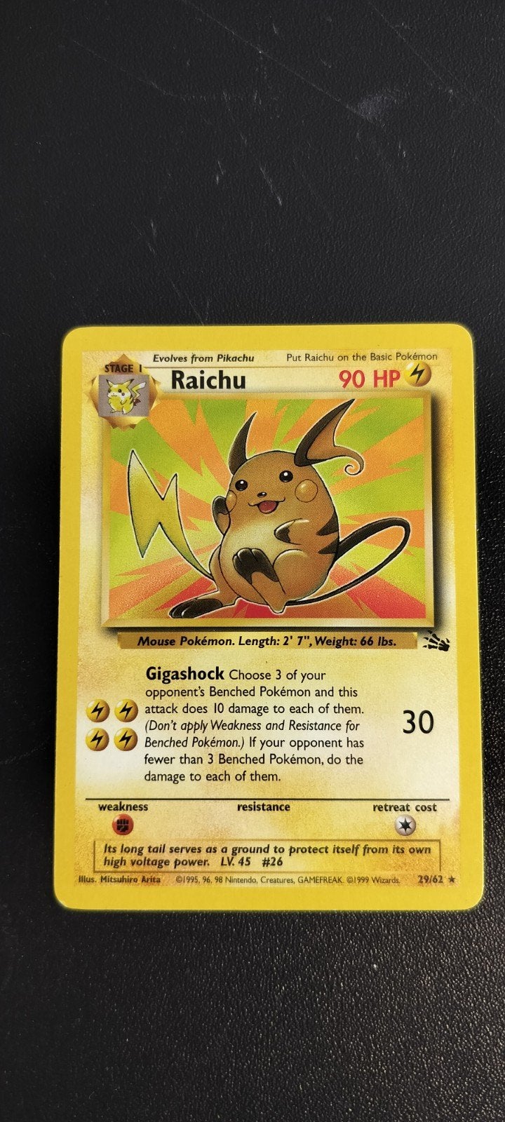 Fossil Raichu, Ophalen of Verzenden, Zo goed als nieuw, Losse kaart