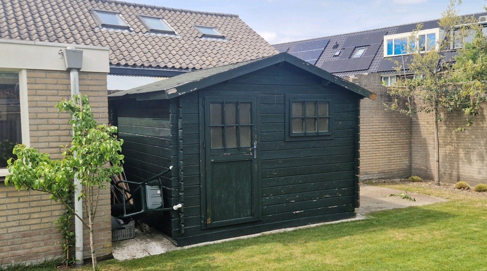 Houten Blokhut - Ideaal voor Tuinopslag, Tuin en Terras, Tuinhuizen, Ophalen, 250 tot 500 cm, Blokhut, 1 raam