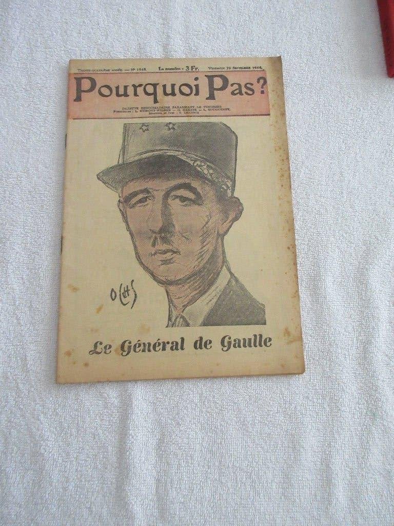 Blad Pourquoi Pas? General De Gaulle 29 septembre 1944., Ophalen of Verzenden, Overige soorten, Overige gebieden, Boek of Tijdschrift