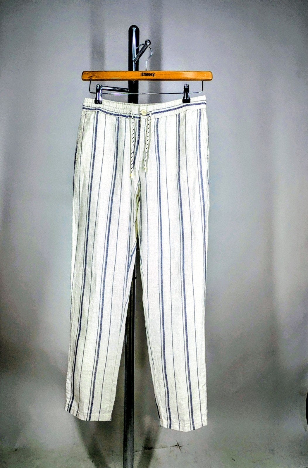 Zara Man linnen broek met strepen, Beige, AV. DIPUTACION ED. INDITEX ARTEIXO A CORUÑA (SPAIN), Ophalen of Verzenden, Zo goed als nieuw