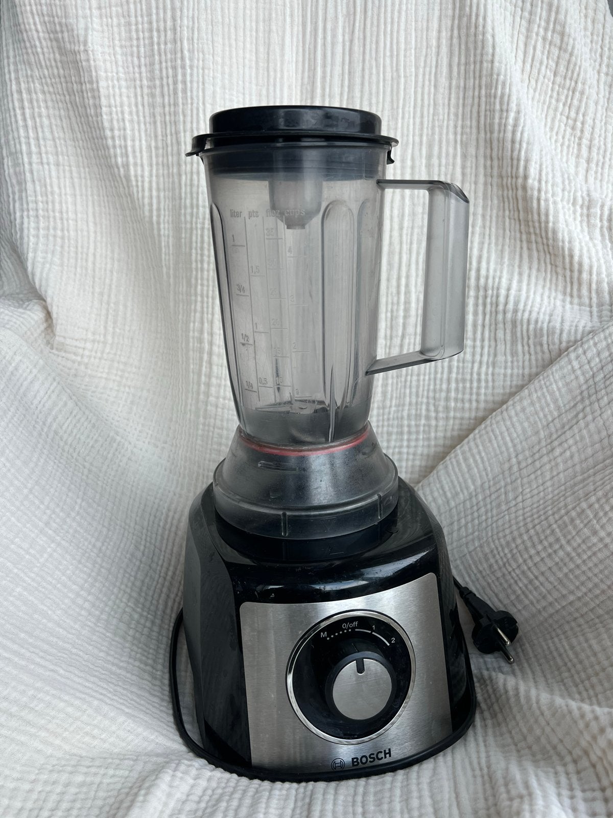 Bosch Keukenmachine/Blender - Zwart/Zilver, Ophalen, Gebruikt, 1 tot 2 liter, 3 snelheden of meer