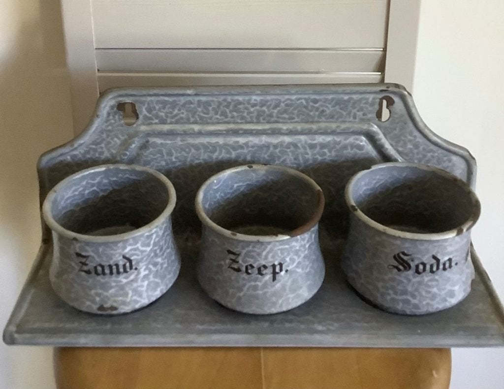 oud emaille, oa zand zeep soda set, pannetjes  en wok, Antiek en Kunst, Antiek | Emaille, Ophalen of Verzenden