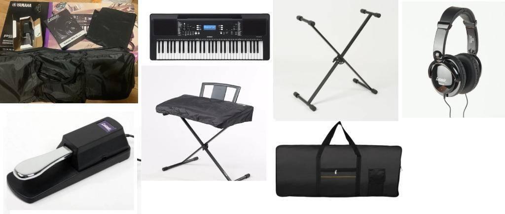 Yamaha PSR-E373 keyboard compleet set, tas, hoes,standaard, 61 toetsen, Verzenden, Yamaha, Zo goed als nieuw