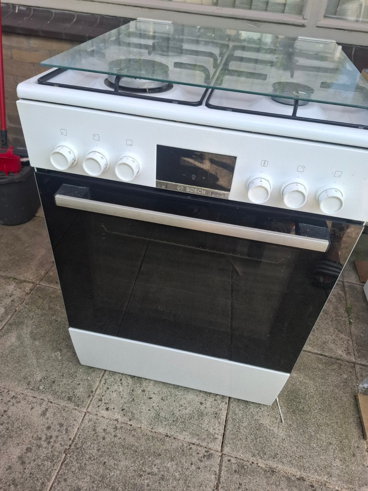 Bosch gasfornuis/ met elektrisch oven, Gebruikt, 60 cm of meer, Gas, Vrijstaand