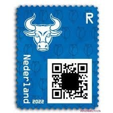 2022 NL Crypto Stamp - Stier - BLAUW. Postfris., Ophalen of Verzenden, Na 1940, Postfris