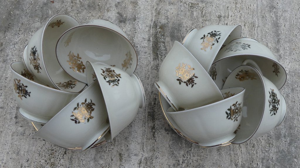 MOSA Thee servies met Gouden Bloem, Ophalen of Verzenden