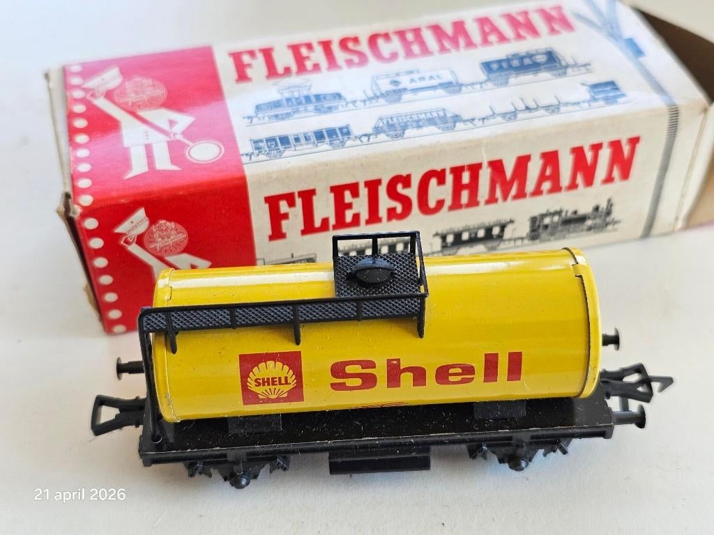 Modeltrein H0 Fleischmann 5031 shell ketelwagen in doos, Gebruikt, Gelijkstroom, Fleischmann, Wagon