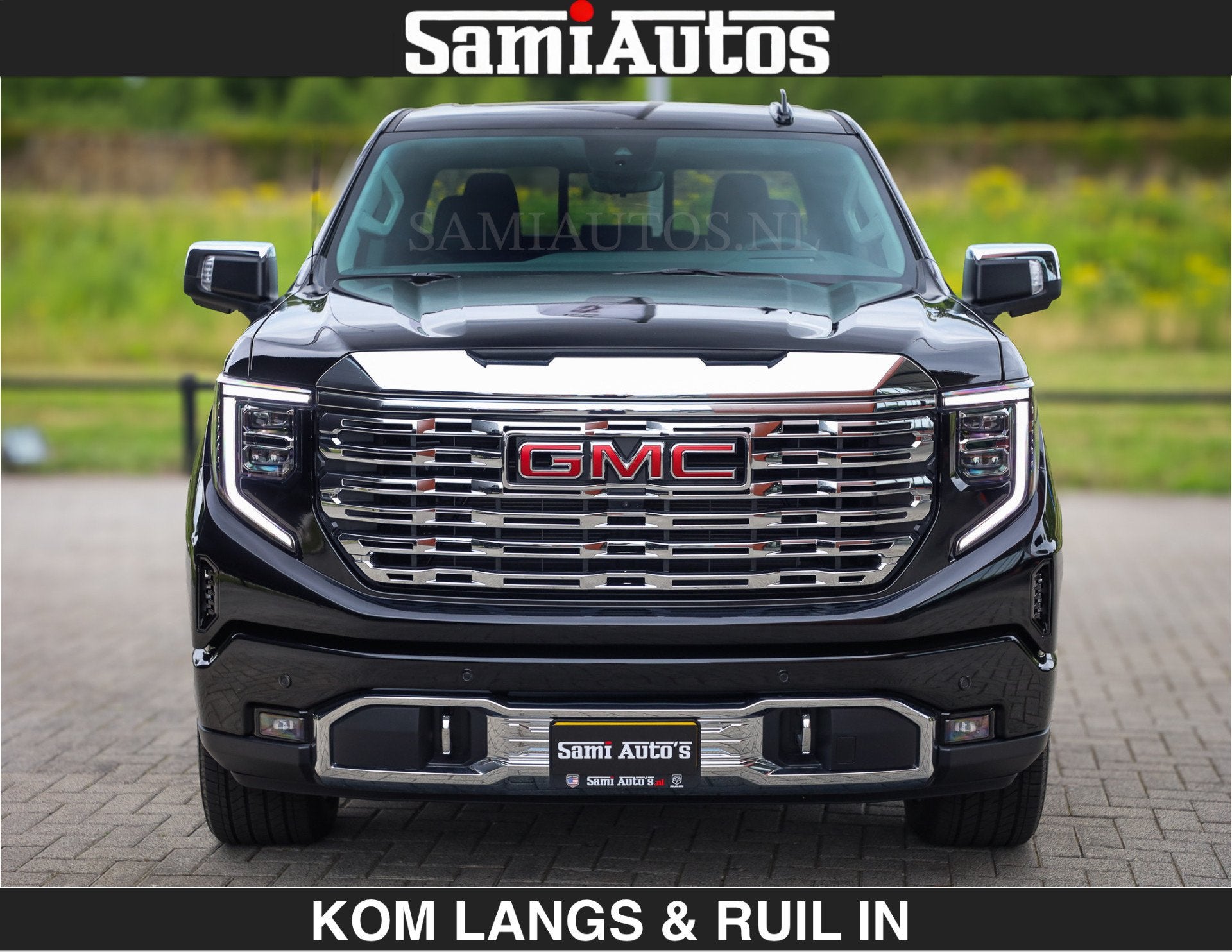 GMC Sierra DENALI | All-In Prijs | 6,2 V8 Full Option | De M, Auto's, Bestelauto's, Met garantie (alle), 426 pk, Zwart, Adaptive Cruise Control