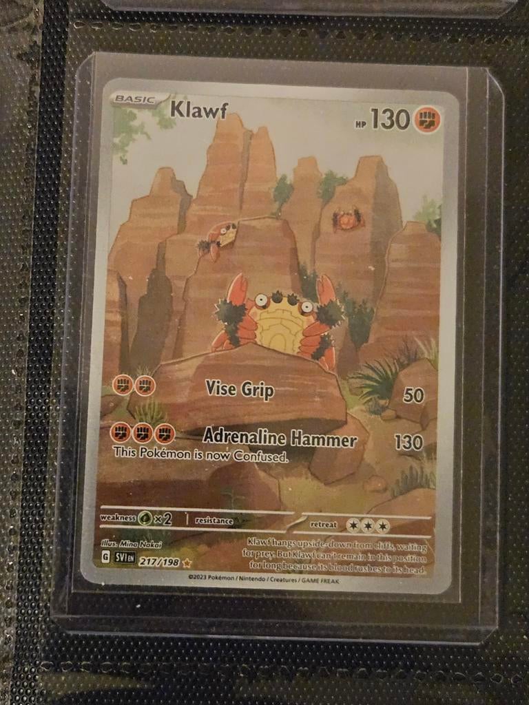Pokemon Klawf 217/198 Scarlet & Violet Base Set, Ophalen of Verzenden, Zo goed als nieuw, Losse kaart, Foil