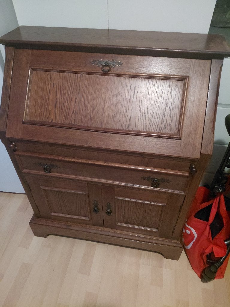 Antiek eikenhouten secretaire / bureau, Antiek en Kunst, Antiek | Meubels | Kasten, Verzenden