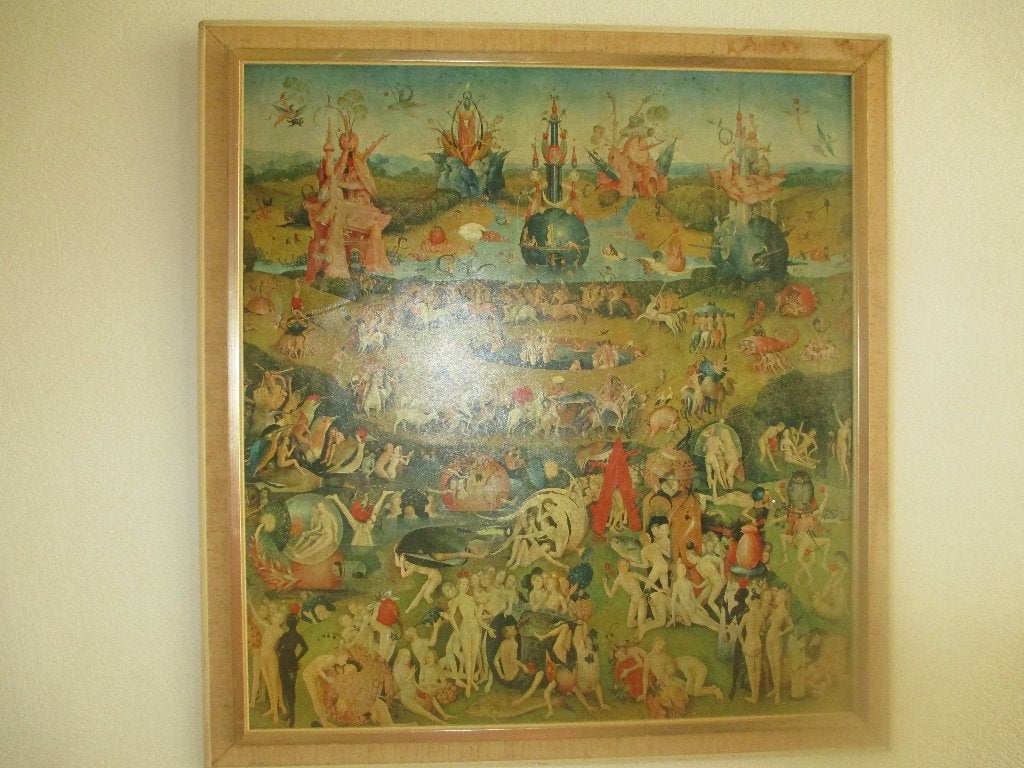 Hieronymus Bosch Tuin der Lusten  60 x 60 cm, Antiek en Kunst, Ophalen, Paneel, Overige technieken, Surrealisme