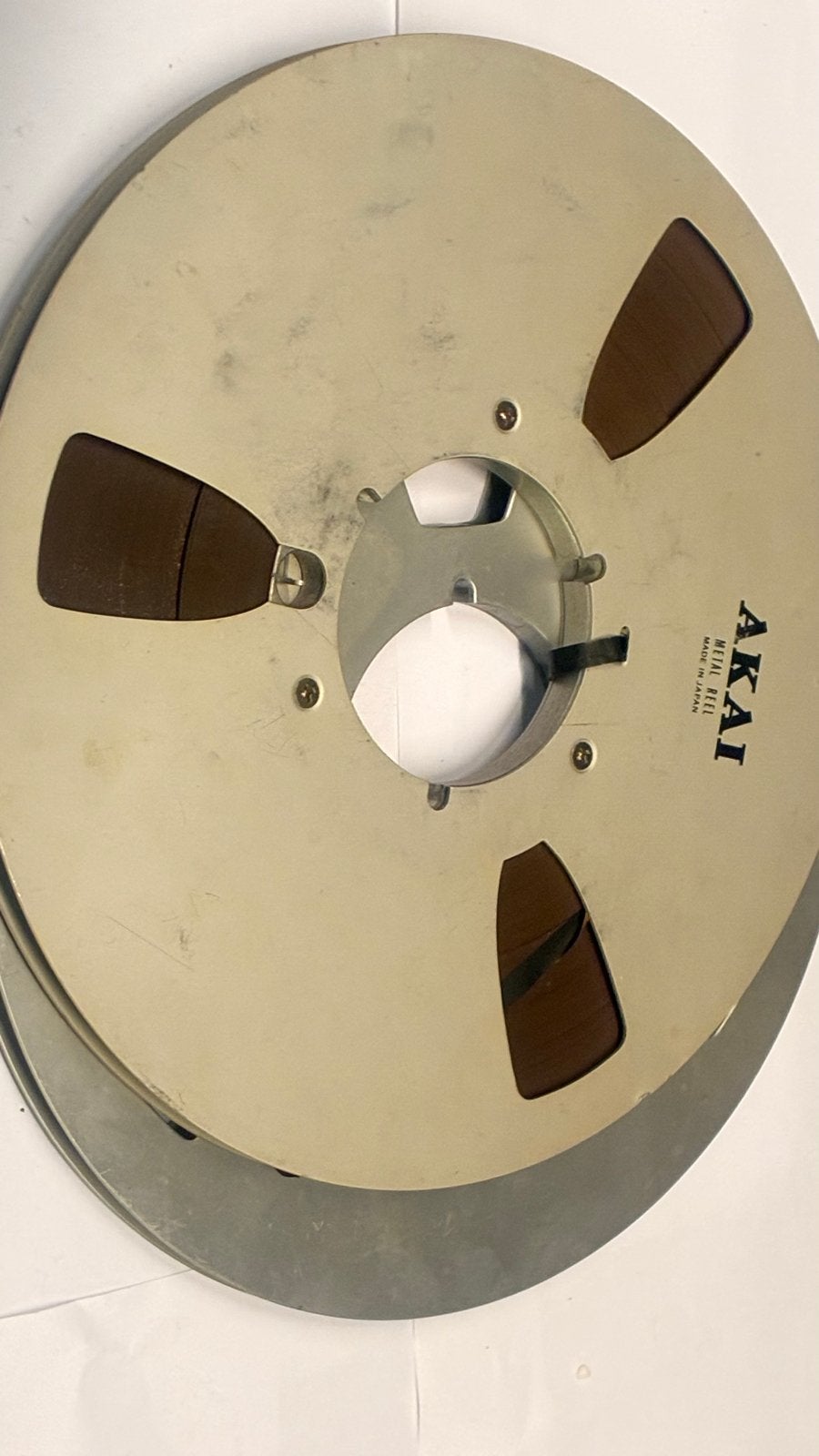 Akai Metal Reel Studio formaat 16 inch reels met tape, Ophalen of Verzenden, Onderdeel, Met banden