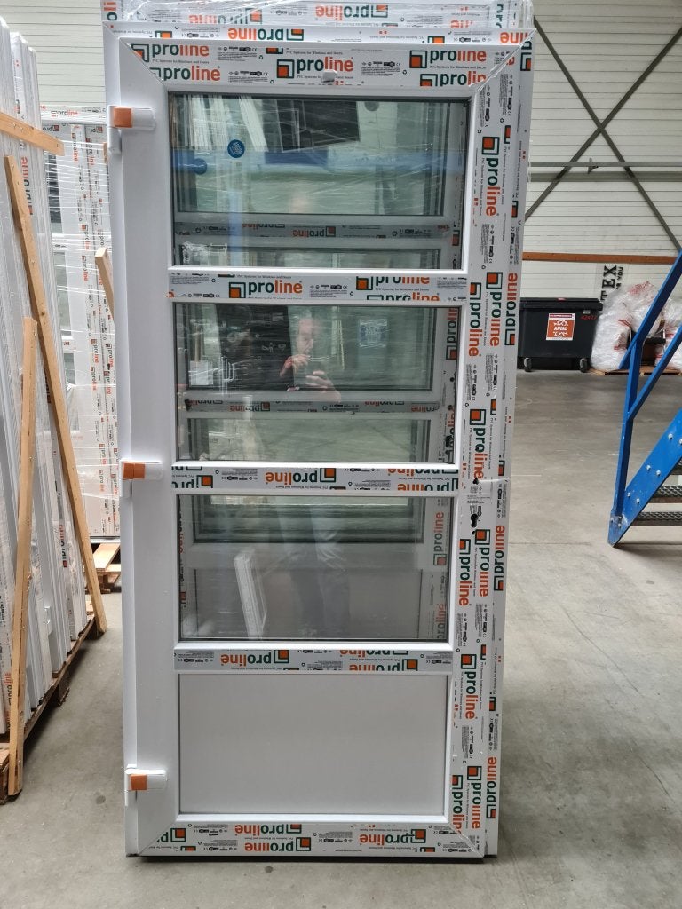 Kunststof buiten deur 98 x 204 1/4 paneel wit RAL 9016, Niet ingevuld, 80 tot 100 cm, Niet ingevuld, Nieuw