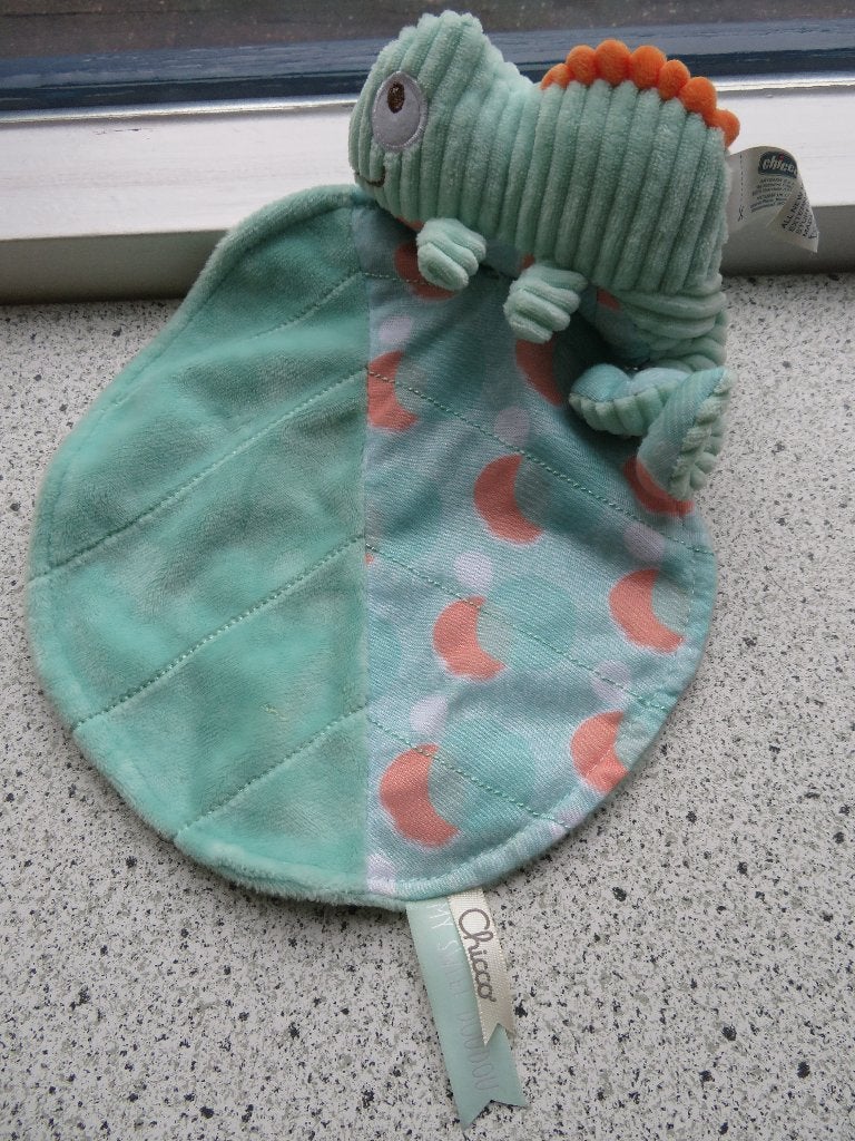 Knuffeldoek Kameleon Leguaan merk Chicco My Sweet Doudou, Ophalen of Verzenden, Zo goed als nieuw, Koe, Wasbaar