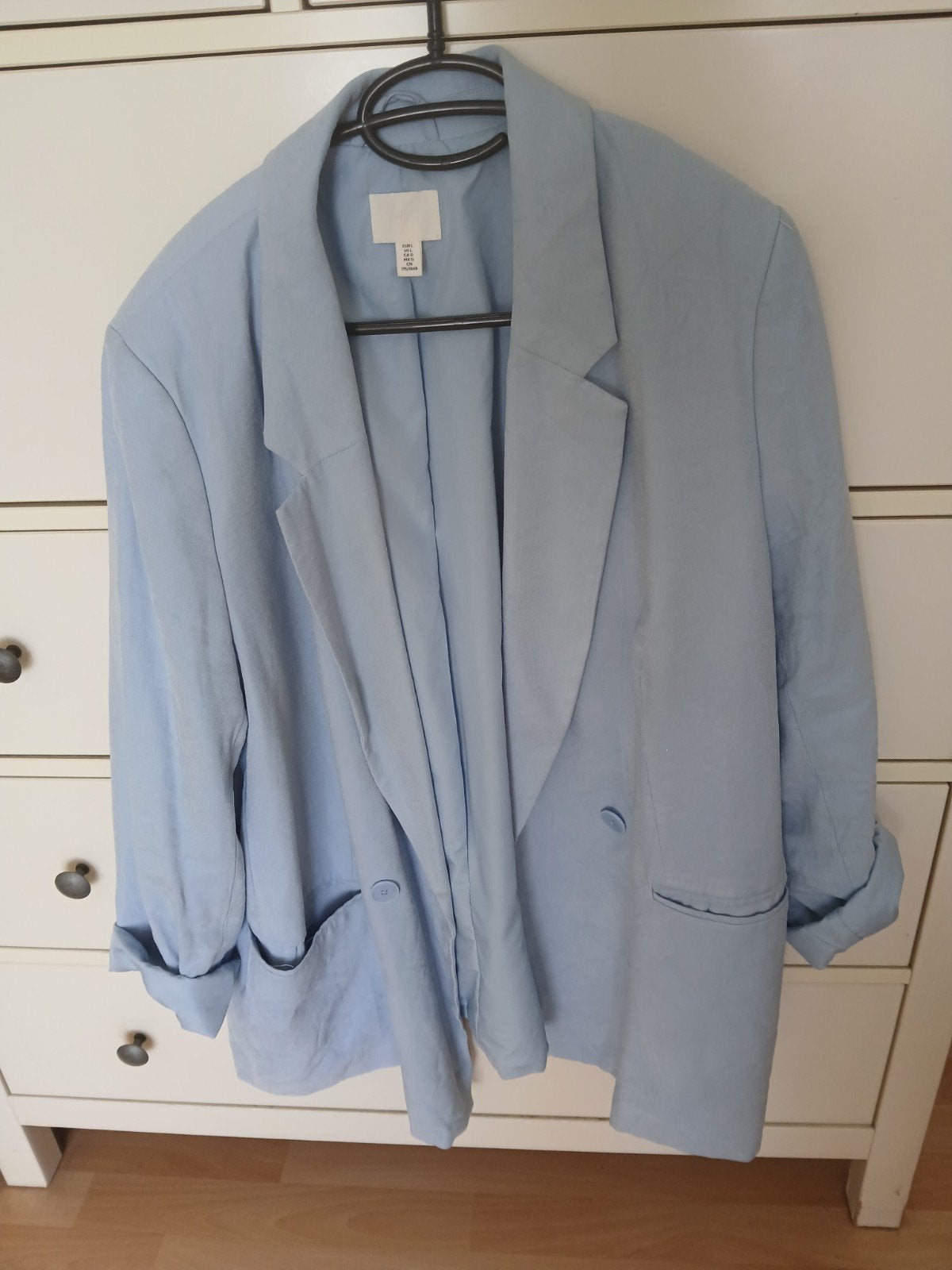 Lichtblauwe blazer van H&M, maat M, Maat 38/40 (M), H&M, Blauw, Ophalen of Verzenden