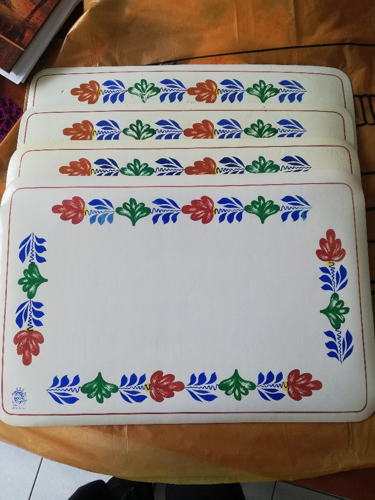 4 Boerebont placemats gebruikt, Huis en Inrichting, Ophalen of Verzenden, Gebruikt, Overige materialen, Overige typen