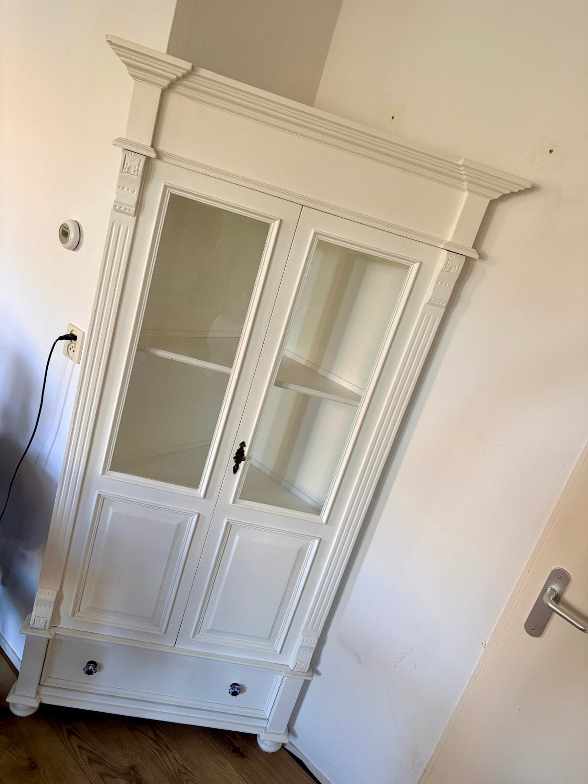Prachtige hoekkast Wit, Huis en Inrichting, Kasten | Vitrinekasten, Ophalen, 50 tot 100 cm, Zo goed als nieuw, 150 tot 200 cm