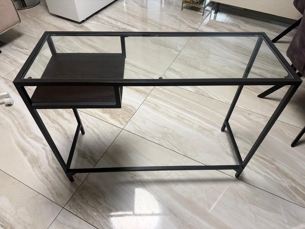 zwart laptoptafel /glas, Computers en Software, Ophalen of Verzenden