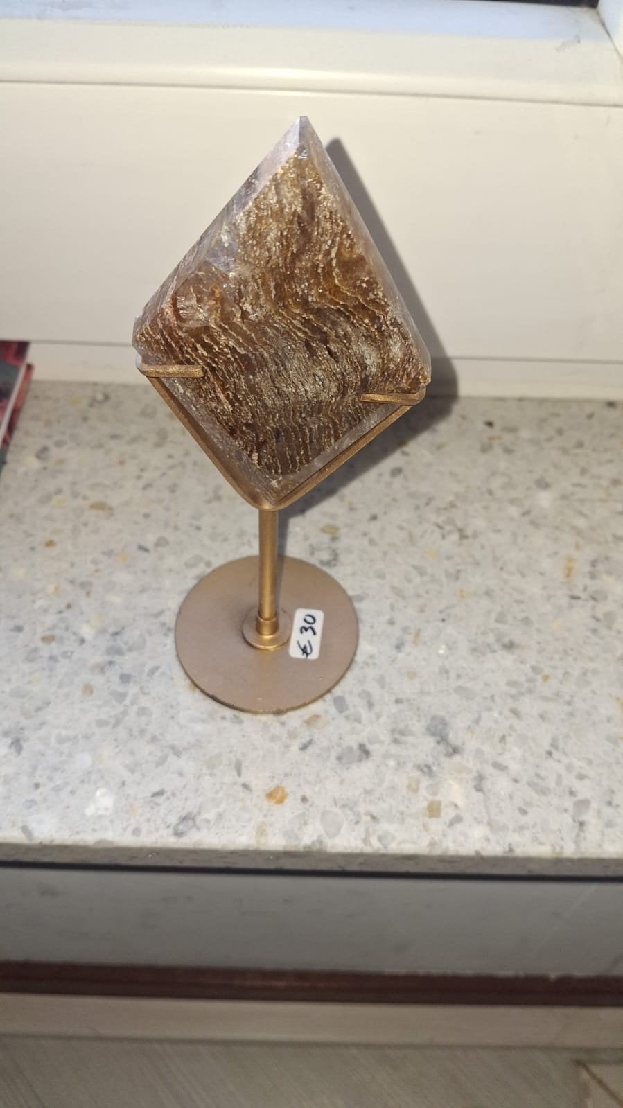 thousand layer lodoliet op standaard - 10x5x1 cm, Ophalen of Verzenden, Zo goed als nieuw, Bruin, Natuurlijk materiaal