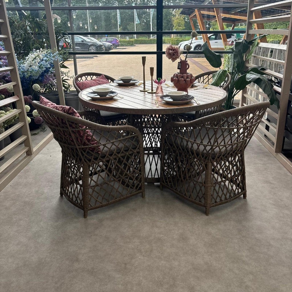 Denver Tuinset | OP = OP, 4 zitplaatsen, Nieuw, Ophalen of Verzenden, Wicker