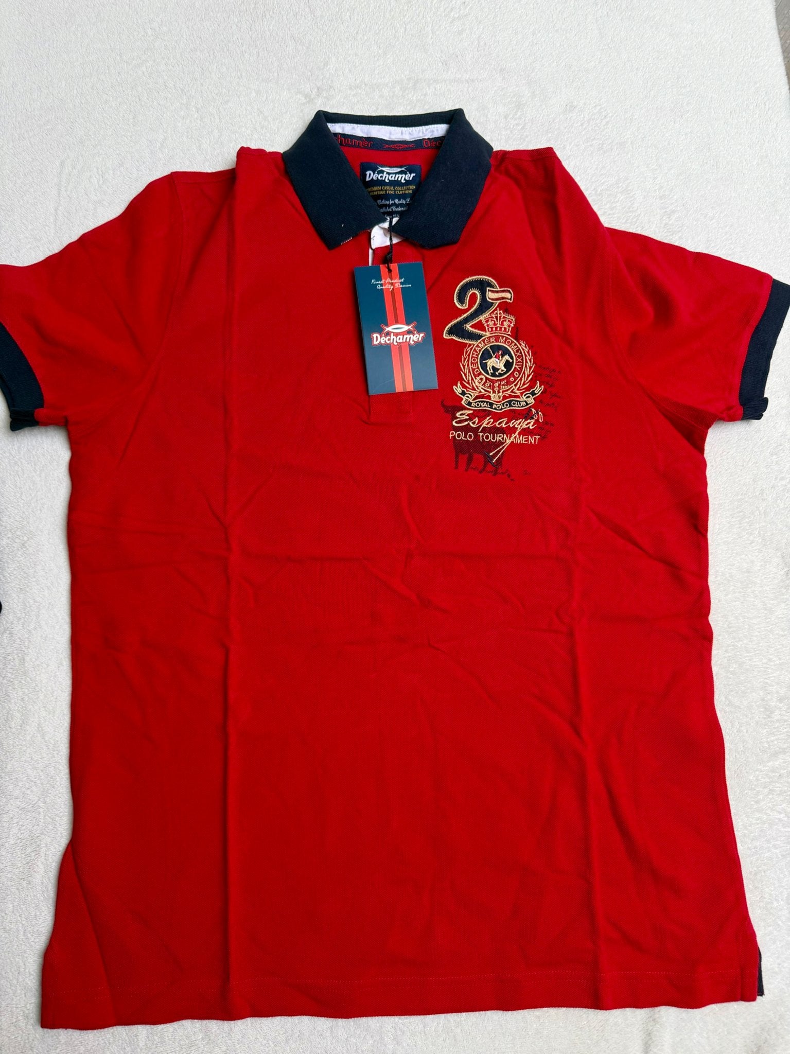Heren Polo Shirt - Déchamer - Diverse Maten, Kleding | Heren, Ophalen of Verzenden, Nieuw, Overige maten, Rood