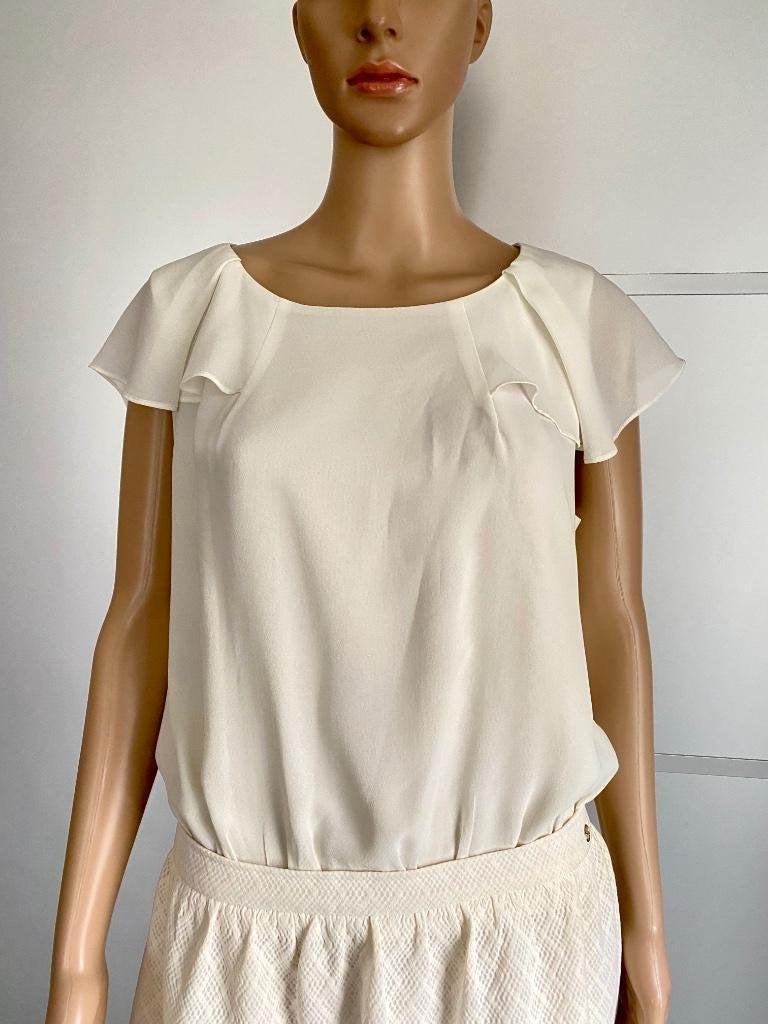 H473 Kocca maat 40/42 jurk jurkje feest gebroken-wit, Kleding | Dames, Maat 38/40 (M), Wit, Kocca, Ophalen of Verzenden