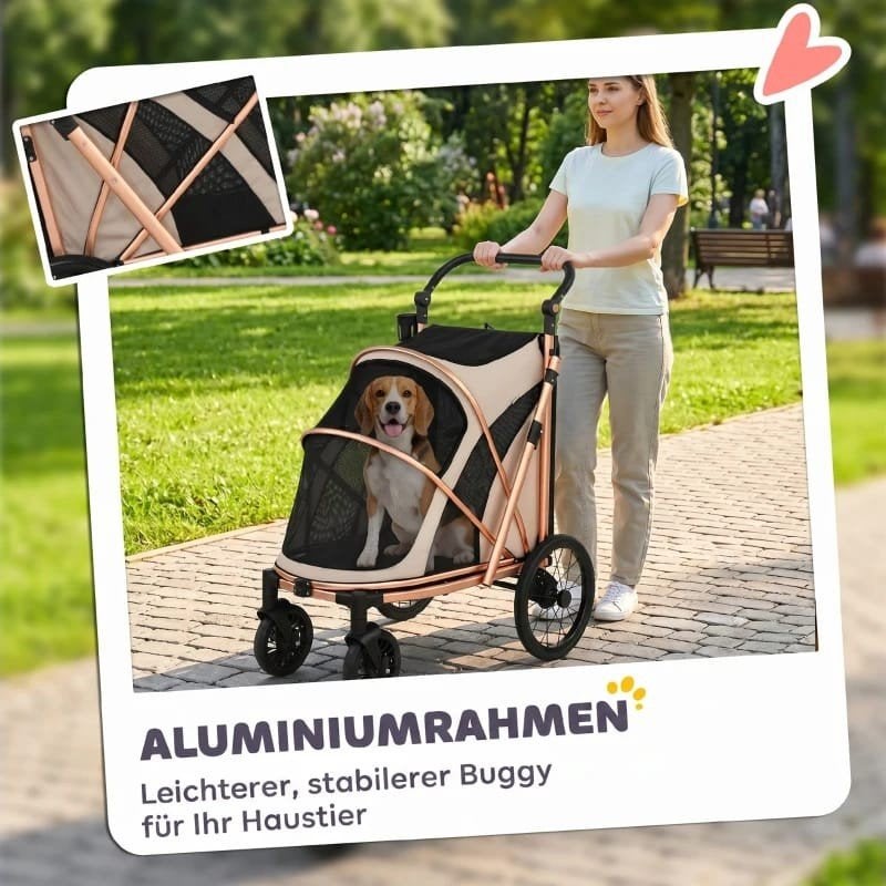 hondenbuggy deluxe hondenkar nieuw brons, Dieren en Toebehoren, Ophalen of Verzenden, Nieuw, Hondenbuggy