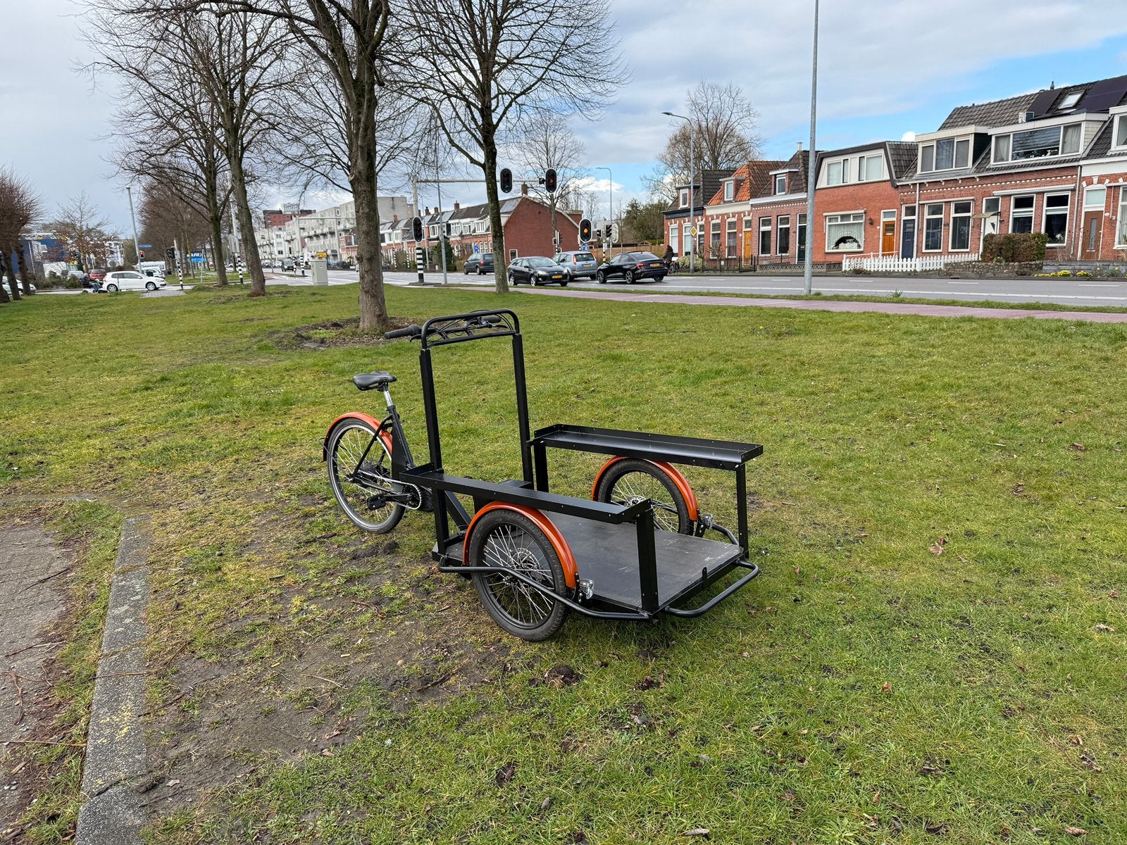 Bakfiets + fietskar., Fietsen en Brommers, Fietsen | Bakfietsen, Zo goed als nieuw, 4 kinderen of meer, Ophalen