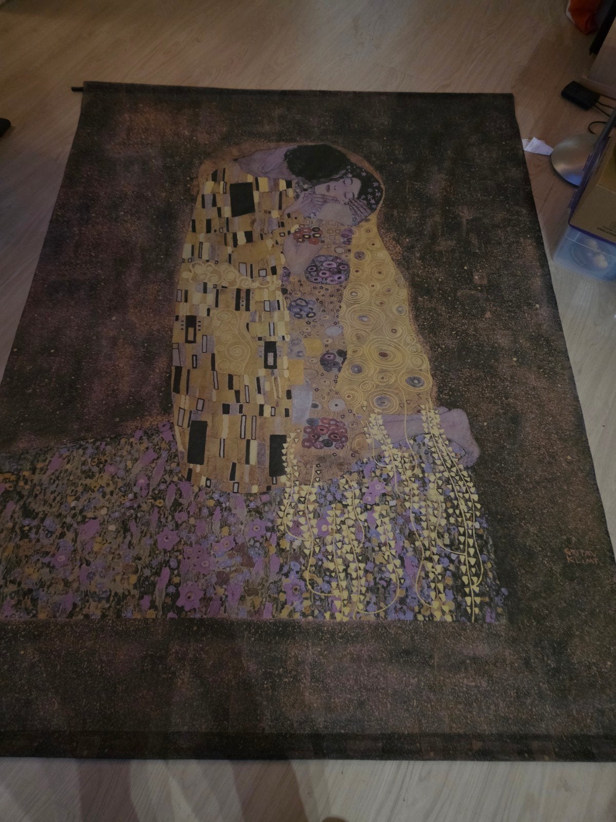 Wandtapijt 'De Kus' van Gustav Klimt - Groot formaat, Huis en Inrichting, Woonaccessoires | Schilderijen, Tekeningen en Foto's