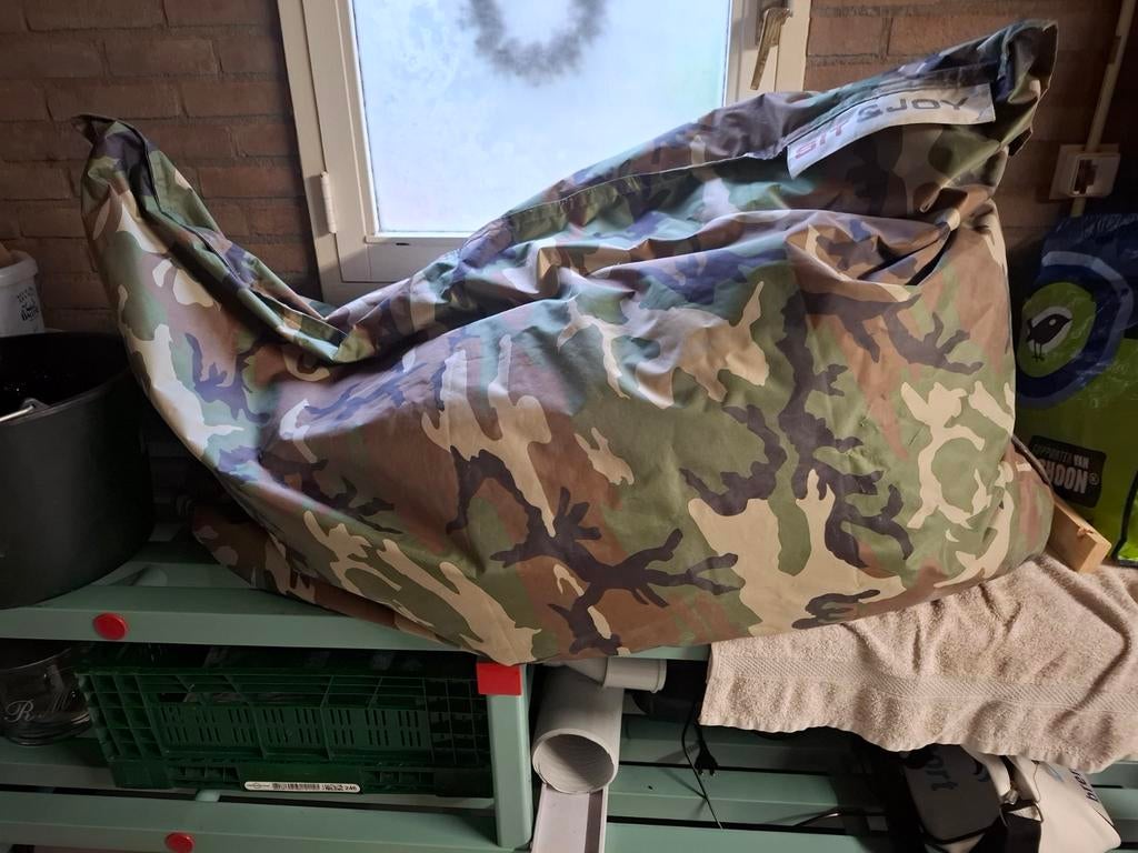 Sit & Joy Zitzak Camouflage - Comfortabel en Stijlvol, Ophalen, Gebruikt, Groen, Zitzak