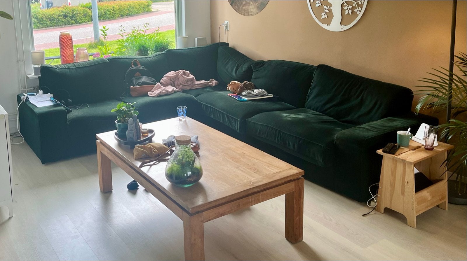 Gratis IKEA Kivik Hoekbank - Groen, Ophalen, 250 tot 300 cm, Gebruikt, Hoekbank