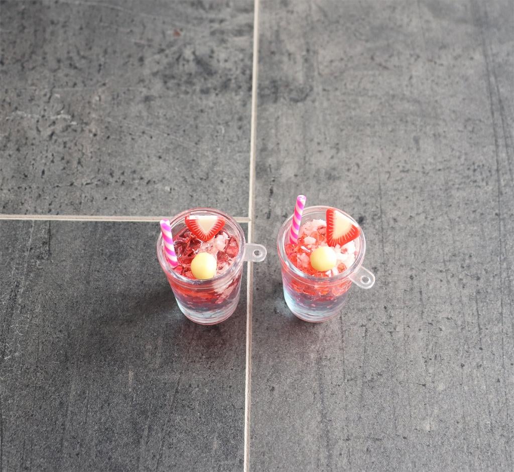 Glaasje sap + fruit in miniatuur nieuw schaal 1:4 - 1 stuk, Verzamelen, Ophalen of Verzenden, Nieuw, Decoratie