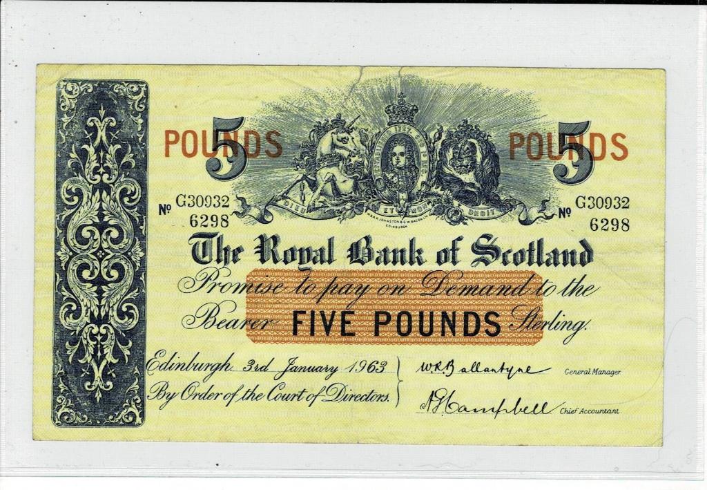 Schotland, 5 pounds 1963, Verzenden, Overige landen